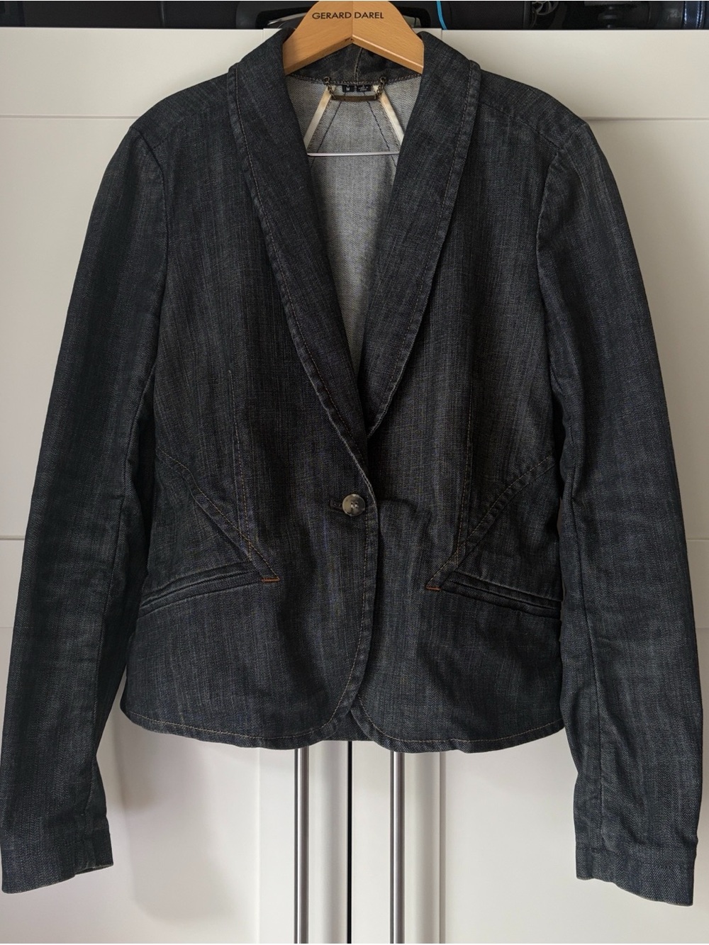 Theory Dark Denim Blazer Jacket
